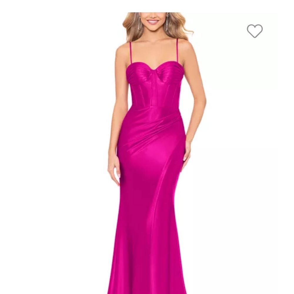 Aqua - Bloomingdale’s Exclusive - Satin Bustier Gown - Magenta - size 2